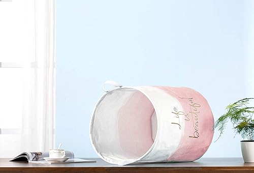 Miniatura 7 de Merdes - Cesta de lavandería plegable impermeable de 19.7 pulgadas, cesta de ropa sucia, organizador de almacenamiento de lino para colección de