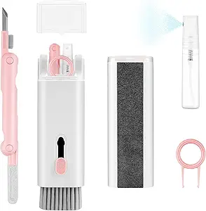 Upgrade Multifunctional 7 in 1 Electronic Cleaner Kit, mac Keyboard Cleaner Kit, and Screen Cleaner with Cleaning Brush, for Airpods/iPad/iPhone/Computer/airpods Charging Box (Blue)