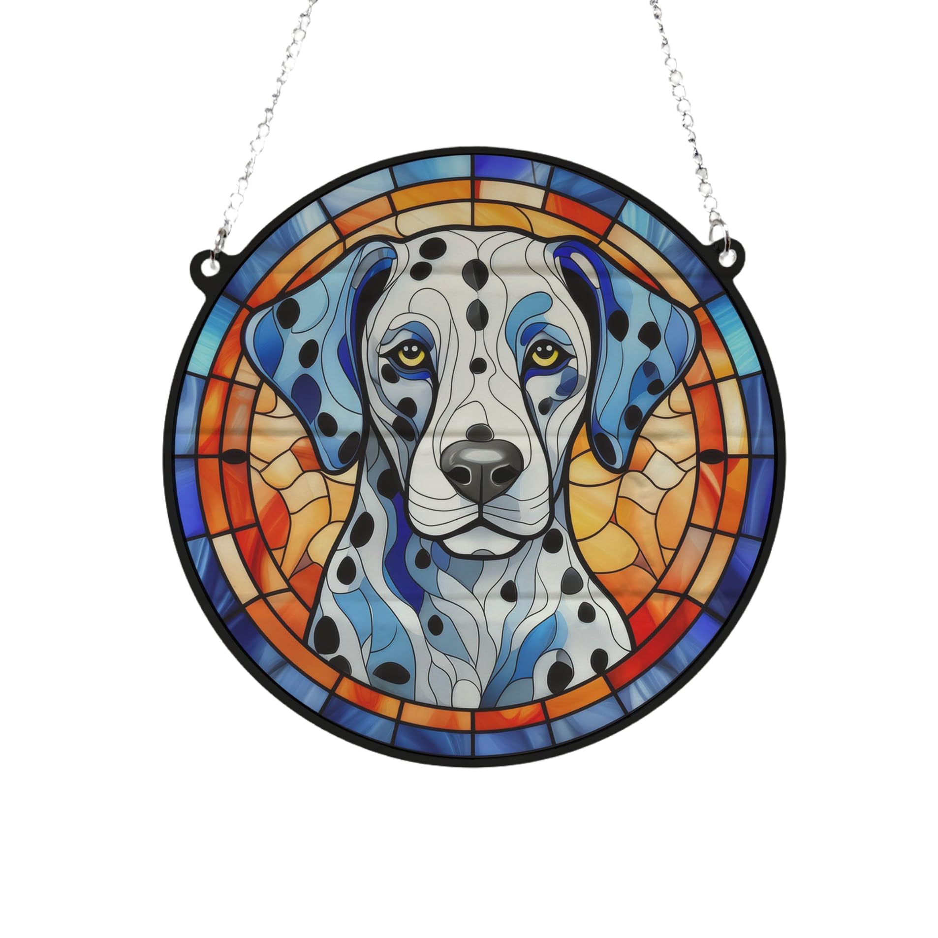 Dalmatian Stained Glass Effect Suncatcher Gift for Dog Lovers - 13cm