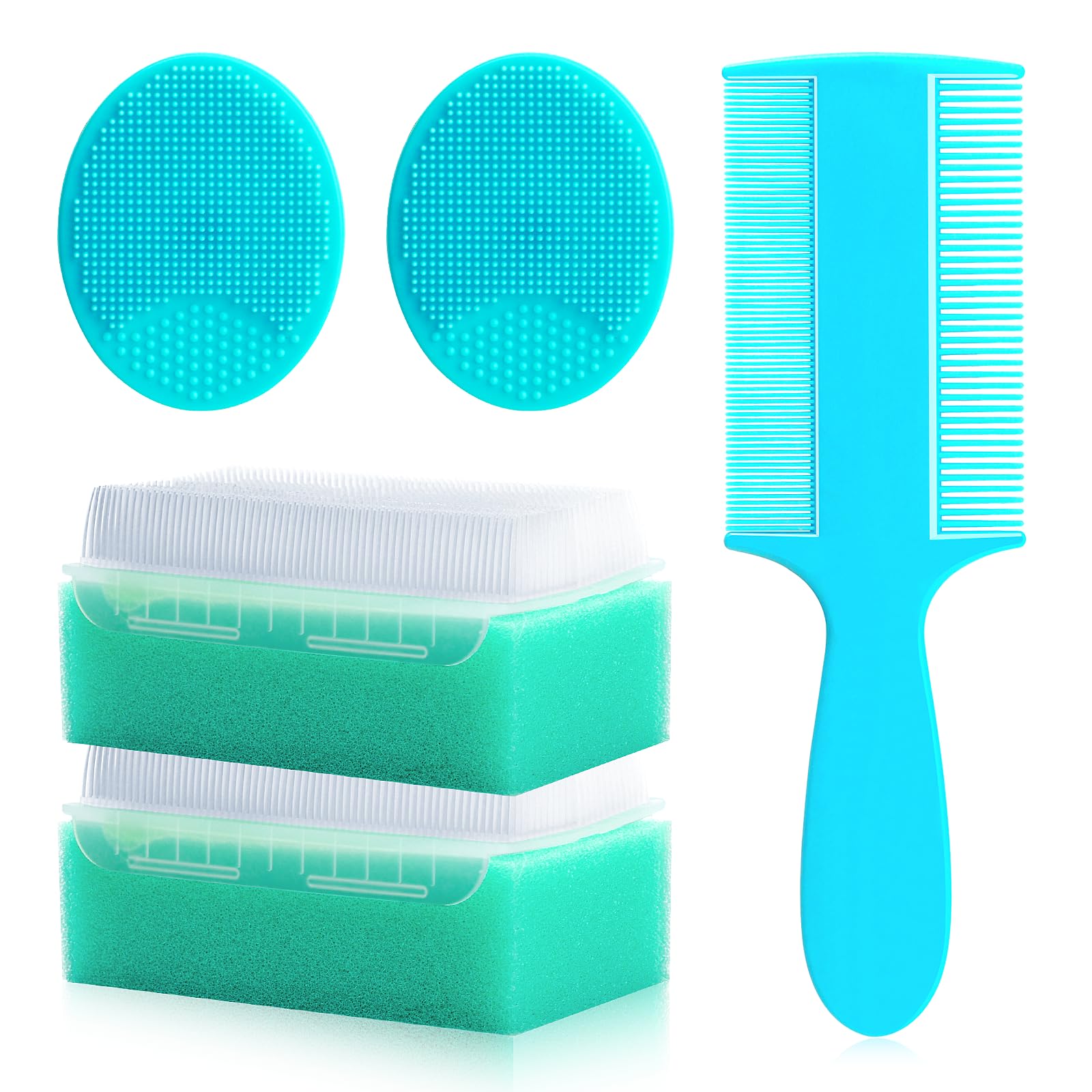 Cradle Cap Brush for Babies, 5Pcs Cradle Cap Treatment Set with Soft Bristle Brushes Silicone Scrubber Long Comb for Newborn Bathing Essentials Baby