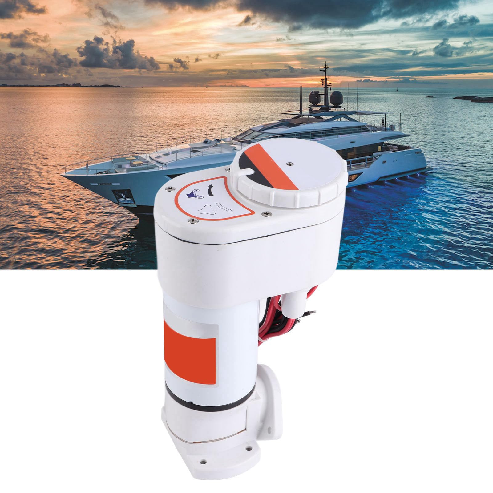 Kit di Conversione per WC Marino Manuale in Elettrico, Dispositivo di Prevenzione del Riflusso, Pompa per WC Marina Elettrica Autoadescante per Raccordi (Portata massima 12 V 21