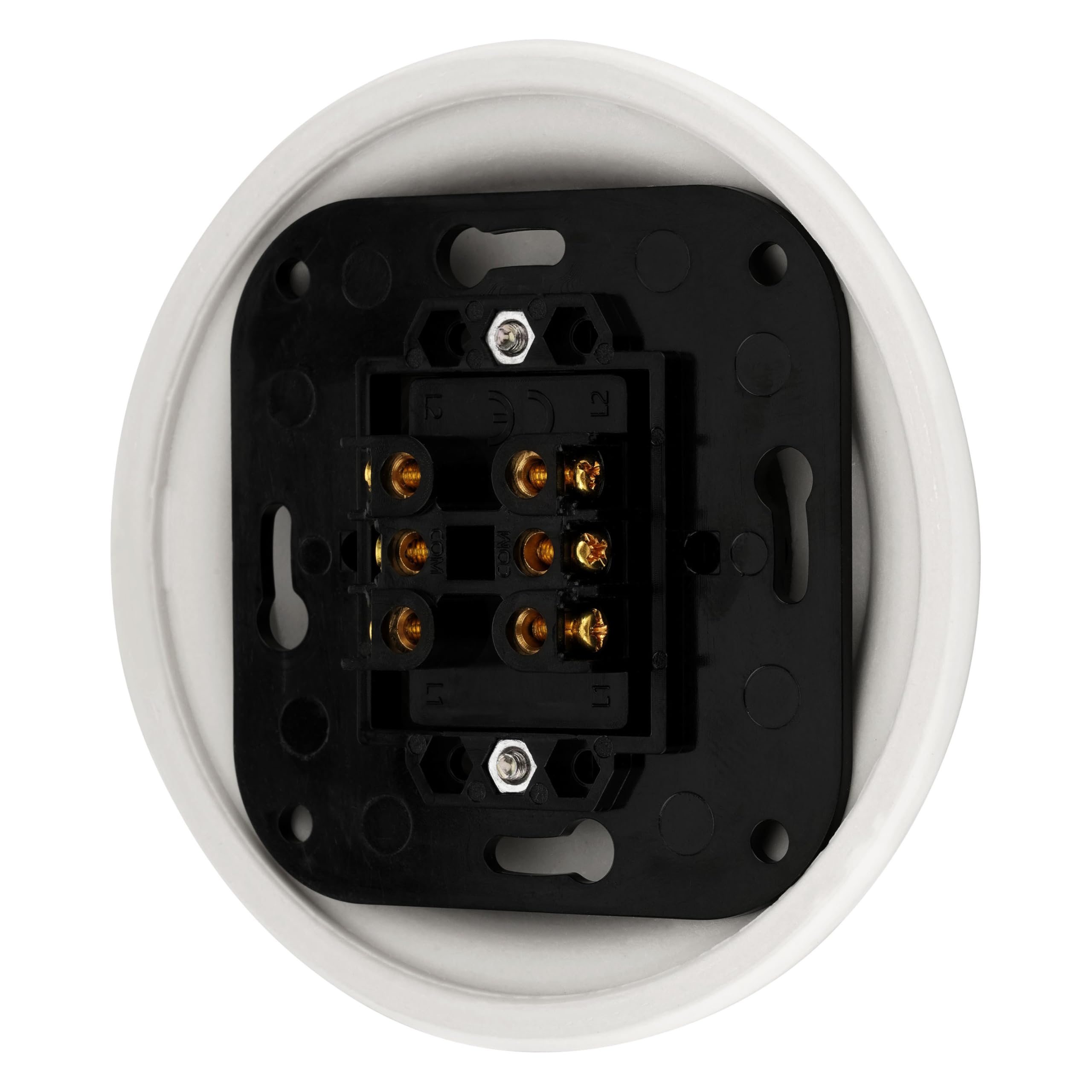 Unterputz Porzellan Retro Toggle Doppelschalter, All-in-One, Serie PR1 weiß