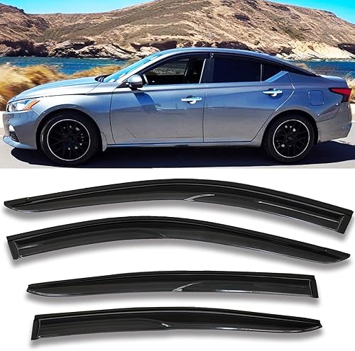 Viseras laterales con cinta para ventana lateral, protectores de lluvia, deflectores de ventilación, para Nissan Altima 2019-2024, deflector de