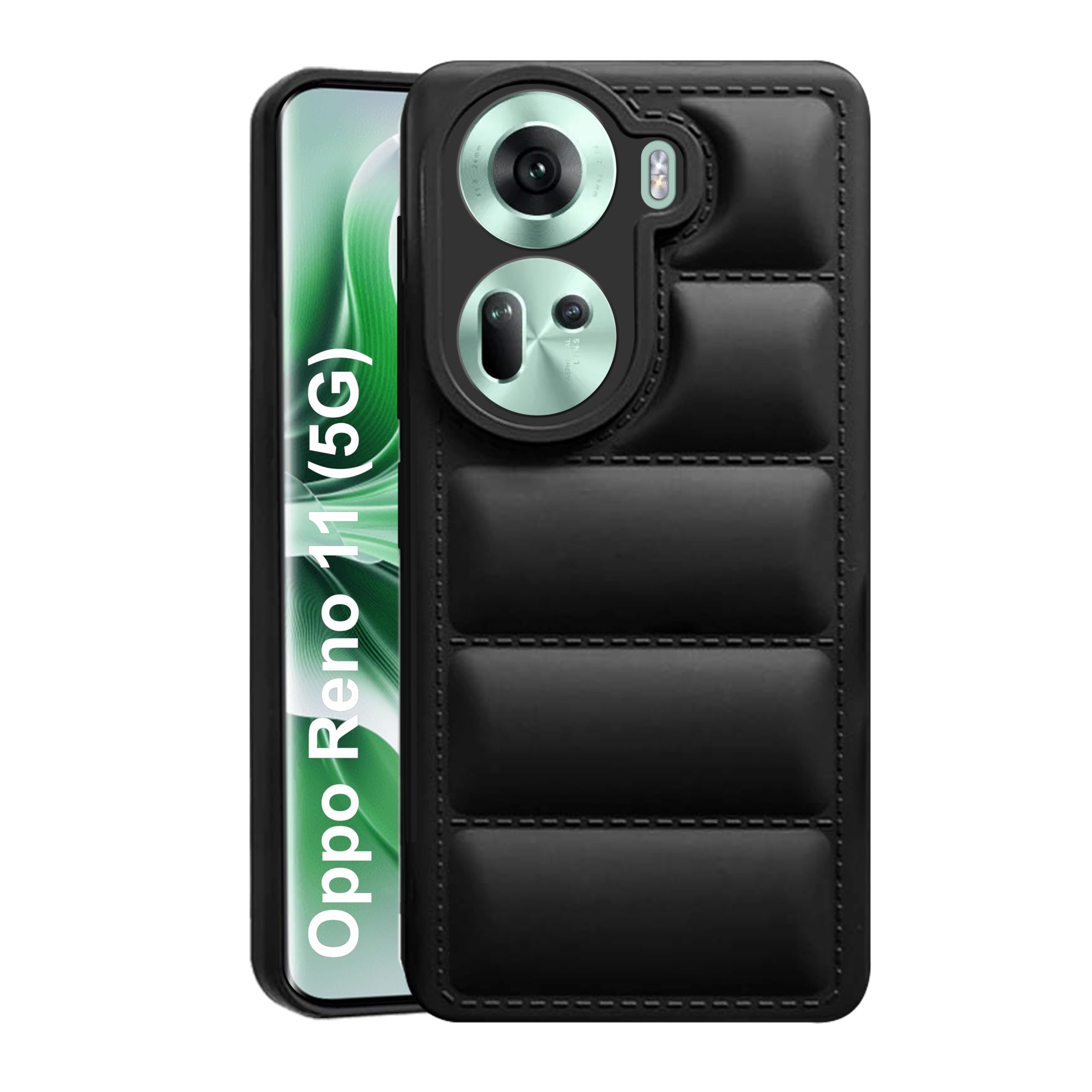 CEDO Oppo Reno 11 (5G) Back Cover | Camera Bump & 360° Flexible Puff Armor Protection | Matte Soft Silicon Shock Proof Rubberised Back Case Cover (Black) (B0CW9NNS2C) Amazon Price History, Amazon Price Tracker