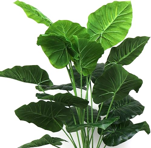 Miniatura 7 de Planta artificial Monstera Deliciosa, 18 hojas, Monstera tropical artificial, hoja de tortuga falsa de Monstera tropical, hojas de palmera grandes,