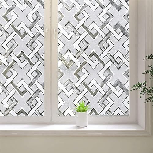 Película de privacidad esmerilada para ventana, vinilo 3D, bloqueo UV, adherencia estática, sin pegamento (17.5 x 78.7 pulgadas)