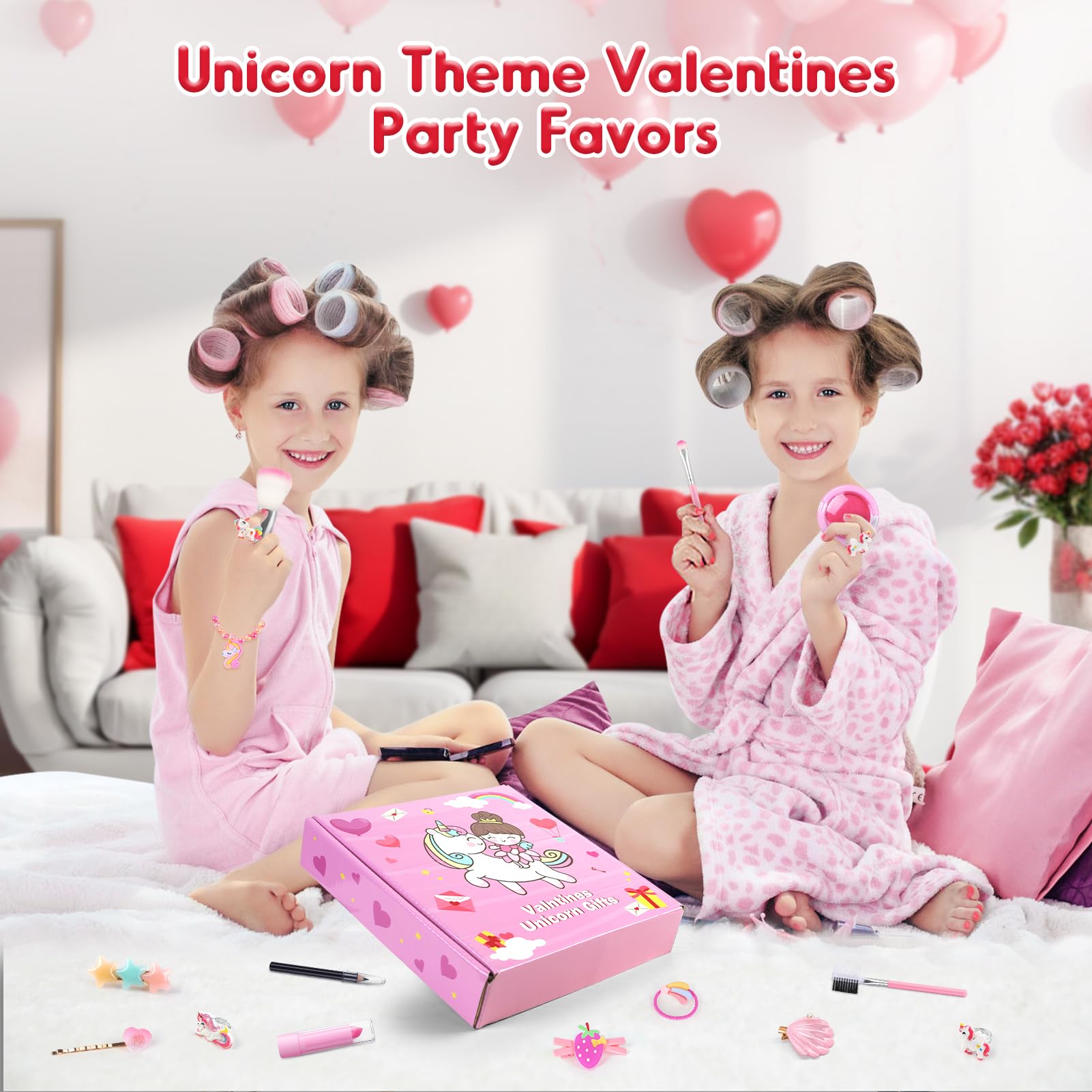 NPET Unicorn Makeup Kit for Girls - 38Pcs Washable Kids Play Makeup Set, Ages 3-12, Pink Unicorn Toy, for Girls