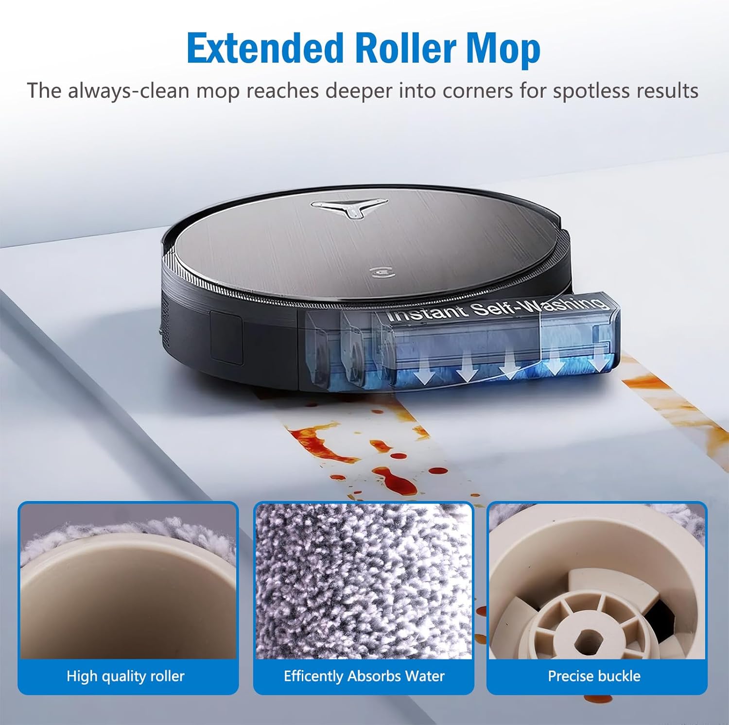 20Pcs Replacement Parts for ECOVACS DEEBOT X11 OmniCyclone/X11 Pro Omni Robot Vacuum, Accessories Kit ：2 Main Brushes, 6 Filters, 3 Roller Mop Pads, 6 Side Brushes，3 Cleaning Tools
