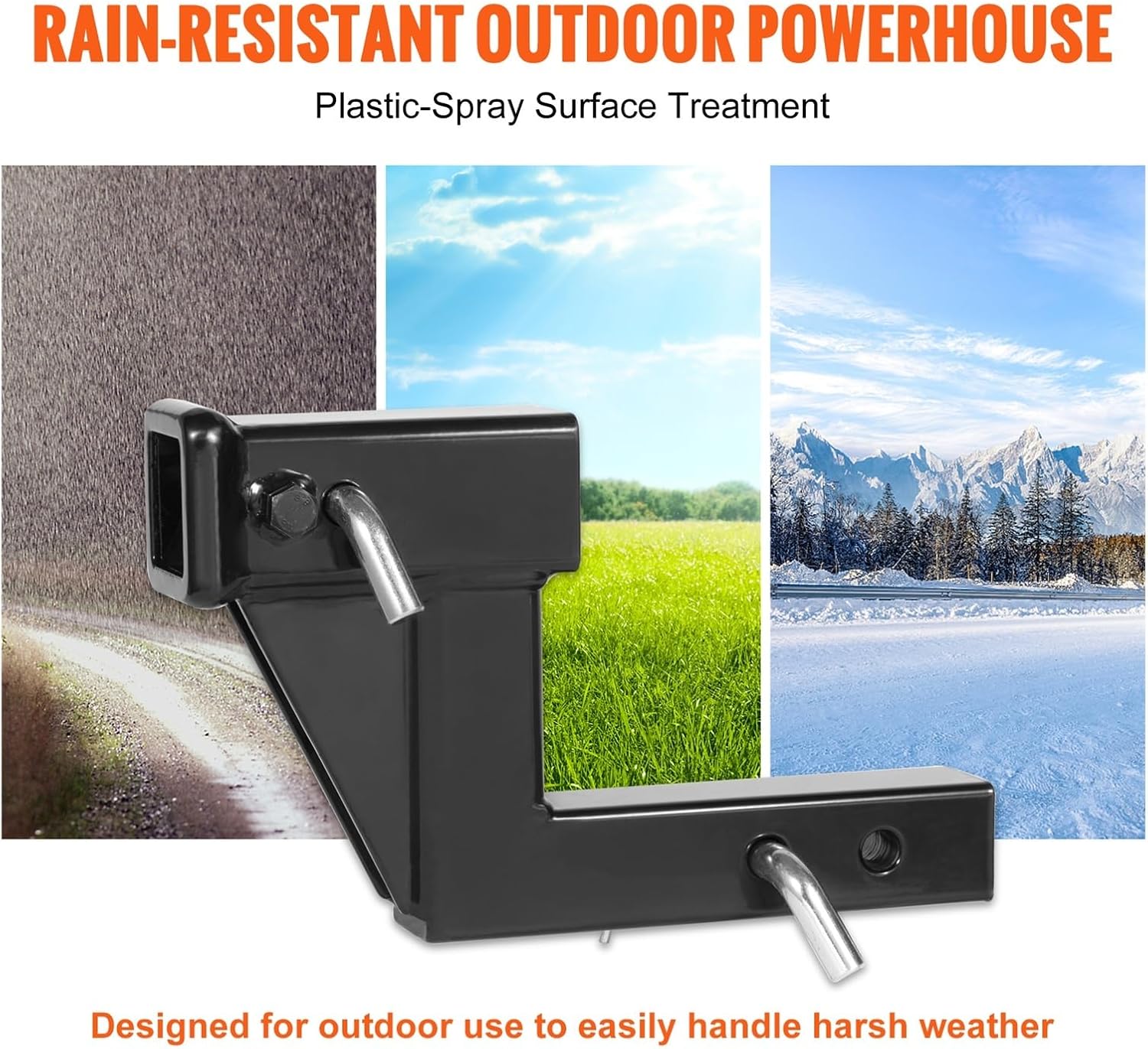 Trailer Hitch Riser for 2" Receiver Extender Extension Adapter 4000 Lbs Max Towing Capacity Hitch Pins Included Black(LFYC05)