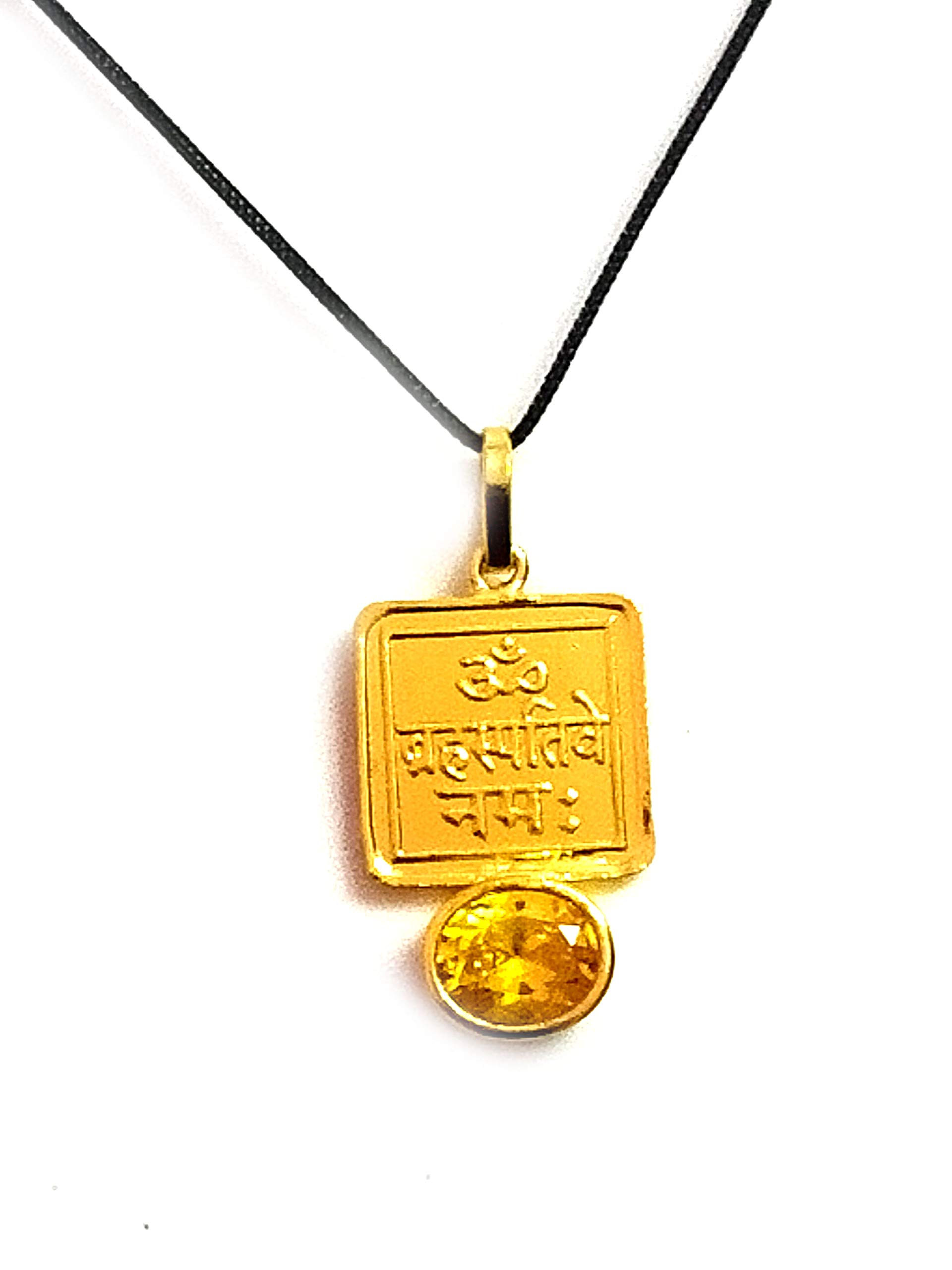 Guru Jupiter Grah Matra yantra Golden Plated Ashtadhatu pendant For Men & Women