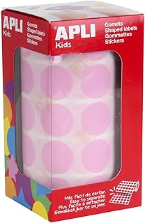 APLI Kids 11489 - Rollo de gomets redondos 20 mm, color rosa