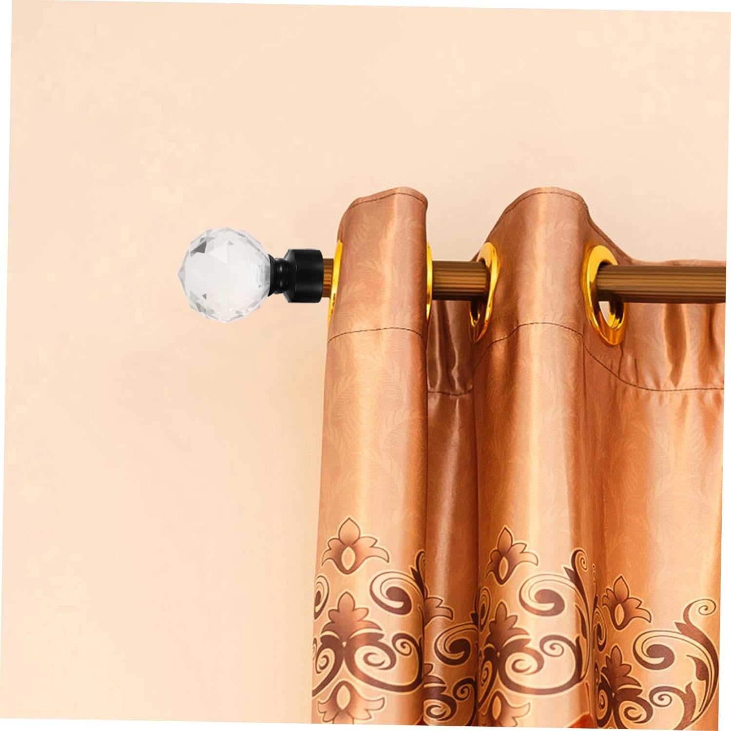 ABOOFAN Black Iron Curtain Rod Finial Ball Ends Decorative Head Plugs for Window Treatment Hardware Drapery Rod Accessories