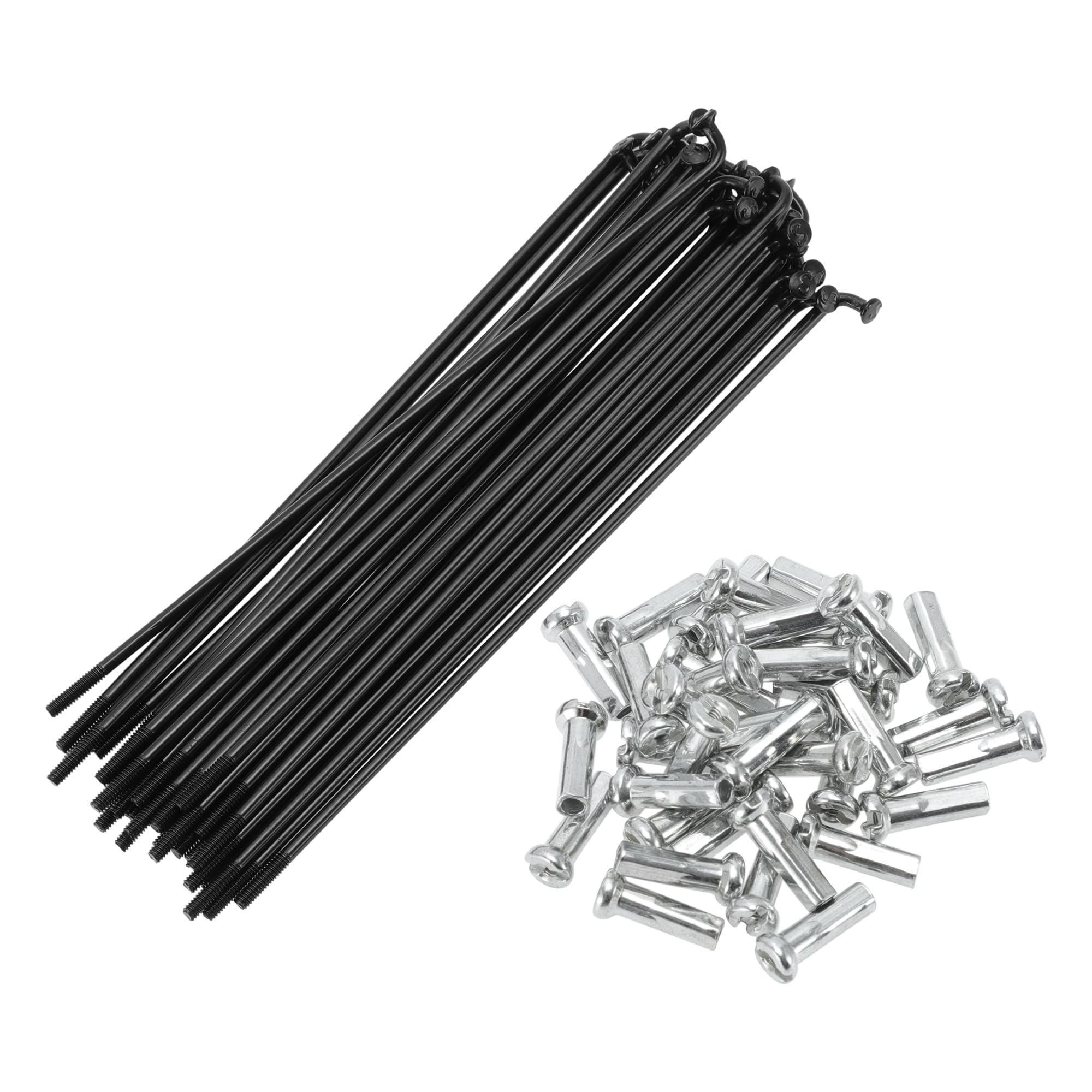 Motoforti Universal Bicycle Spokes Bike Wheel Spokes 14G 116mm Length Carbon Steel Black 1 Set