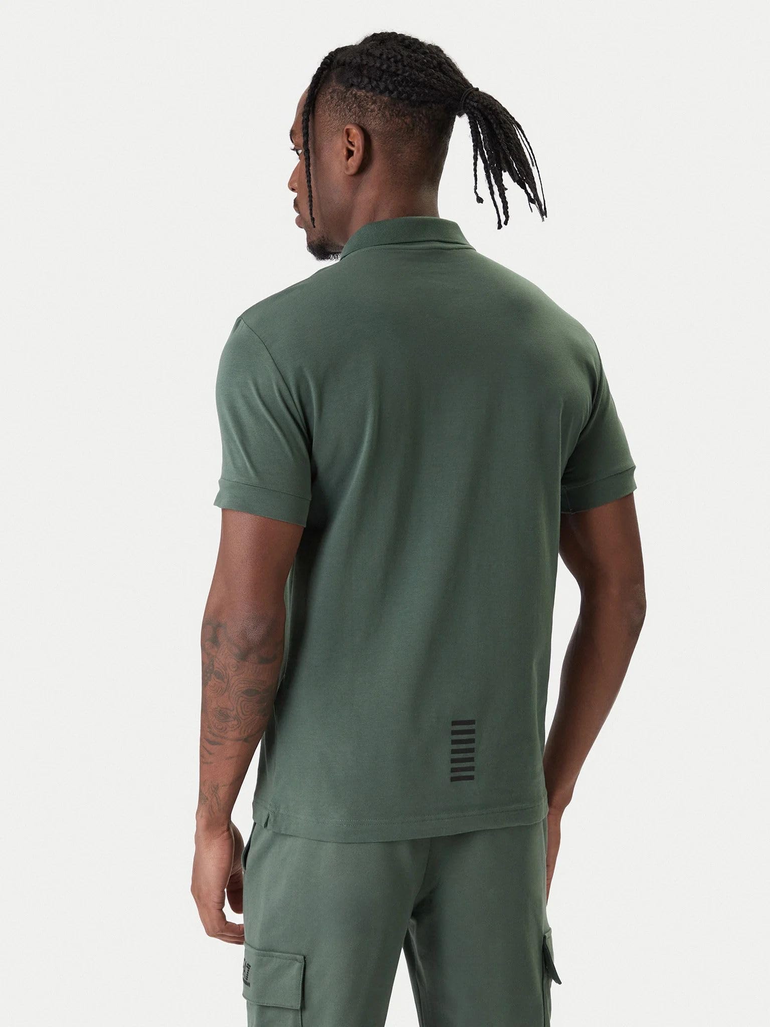 EA7 Emporio Armani Polo Piquet in Cotone Stretch a Maniche Corte Core Identity (Verde Cilantro)
