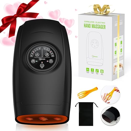 Masajeador de manos con calor, compresión y calefacción, máquina masajeadora de manos inalámbrica para túnel carpiano de artristis, regalos de