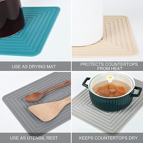 Miniatura 6 de Salvamanteles de silicona para platos calientes, salvamanteles para ollas y sartenes calientes, alfombrilla de salvamanteles para cocina,