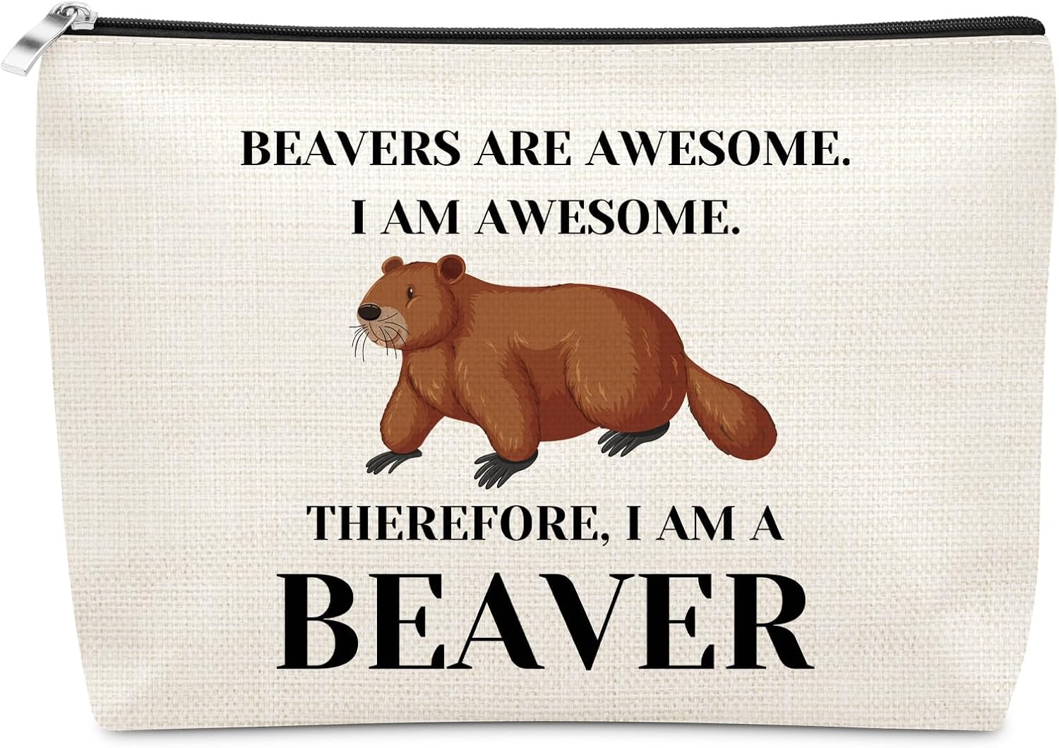 Sazuwu Beavers Gifts for Women Makeup Bag Beaver Themed Party Decorations Animal Lover Cosmetic Bag Owner Mom Travel Pouch Christmas Birthday Present