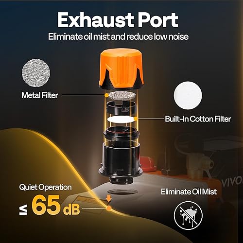 Miniatura 4 de VIVOHOME Serie VG - Juego de bomba de vacío de CA y medidor, bomba de vacío HVAC de 2 etapas 12 HP 5CFM y kit de manómetro de colector de 3 vías con