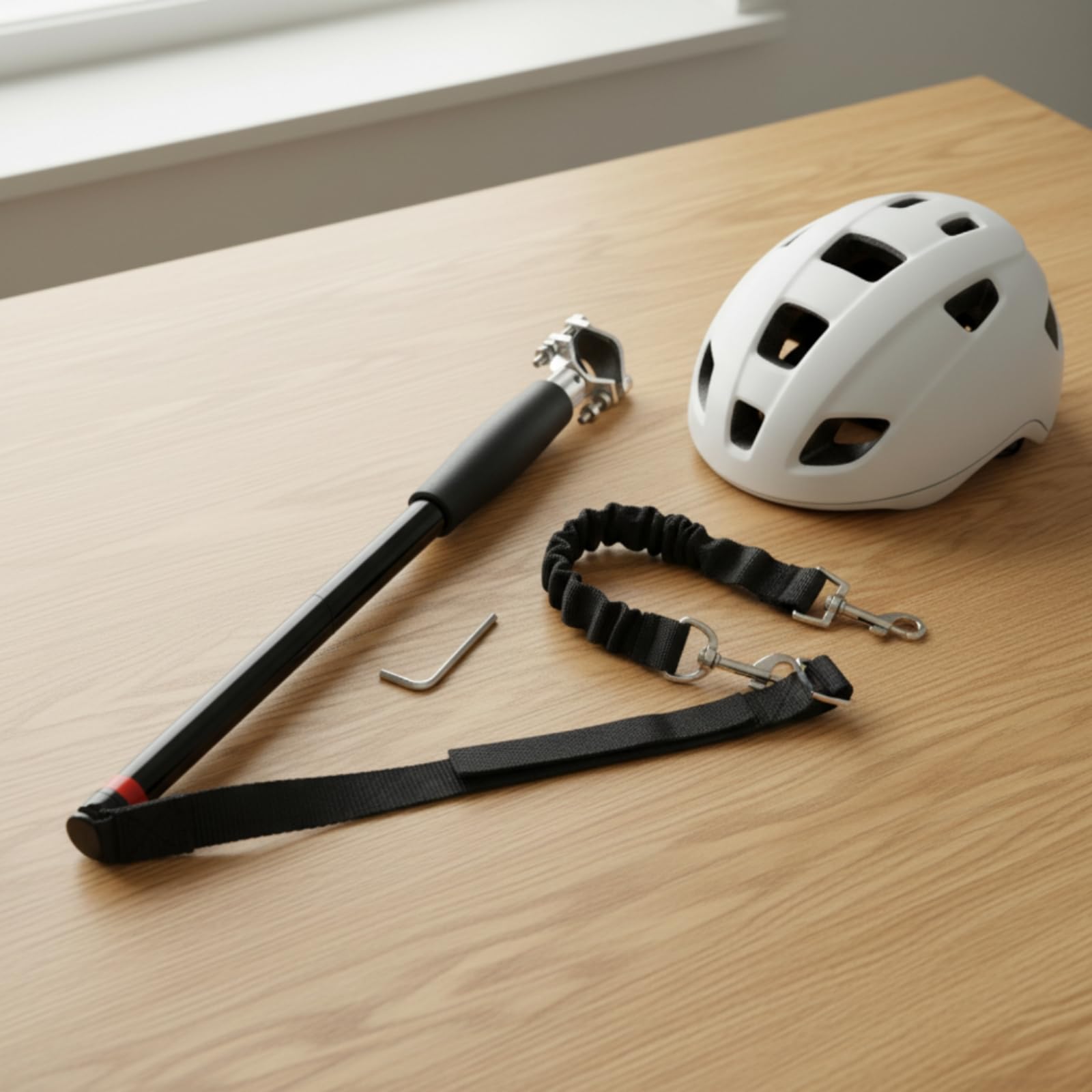 KESOTO Guinzaglio per Bicicletta Cani Guinzaglio Cane Bici Guinzaglio Pettorina Cane Accessorio Bici con Morsetto Metallico E Impugnatura Cilindrica Asta