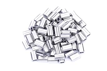 200 Pcs 1/16" Aluminum Crimping Loop Sleeve,Cable Ferrule for Wire Rope and Cable Line End