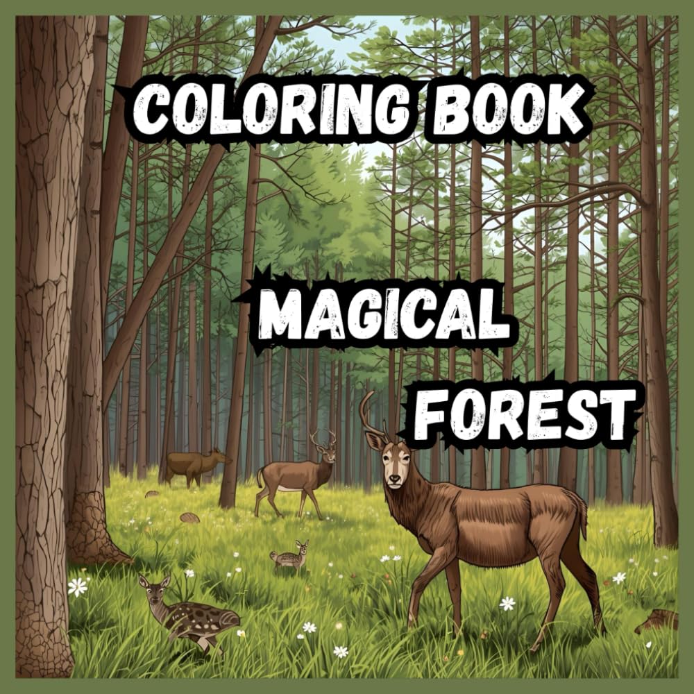 Coloring Book- Magical Forest: A Peaceful Woodland Coloring Adventure| 8.5 x 8.5 Square Pages