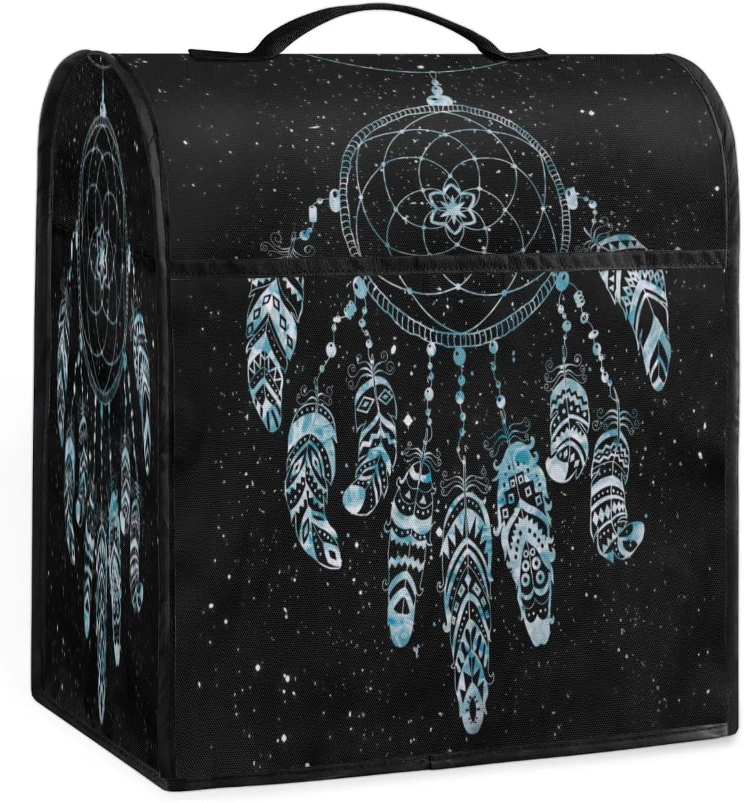 Dreamcatcher Feather Stand Mixer Cover Compatible with Kitchen Aid 6-8 Quart Bowl Lift Model, Waterproof Blender Appliance Organizer Bag for Coffee Maker