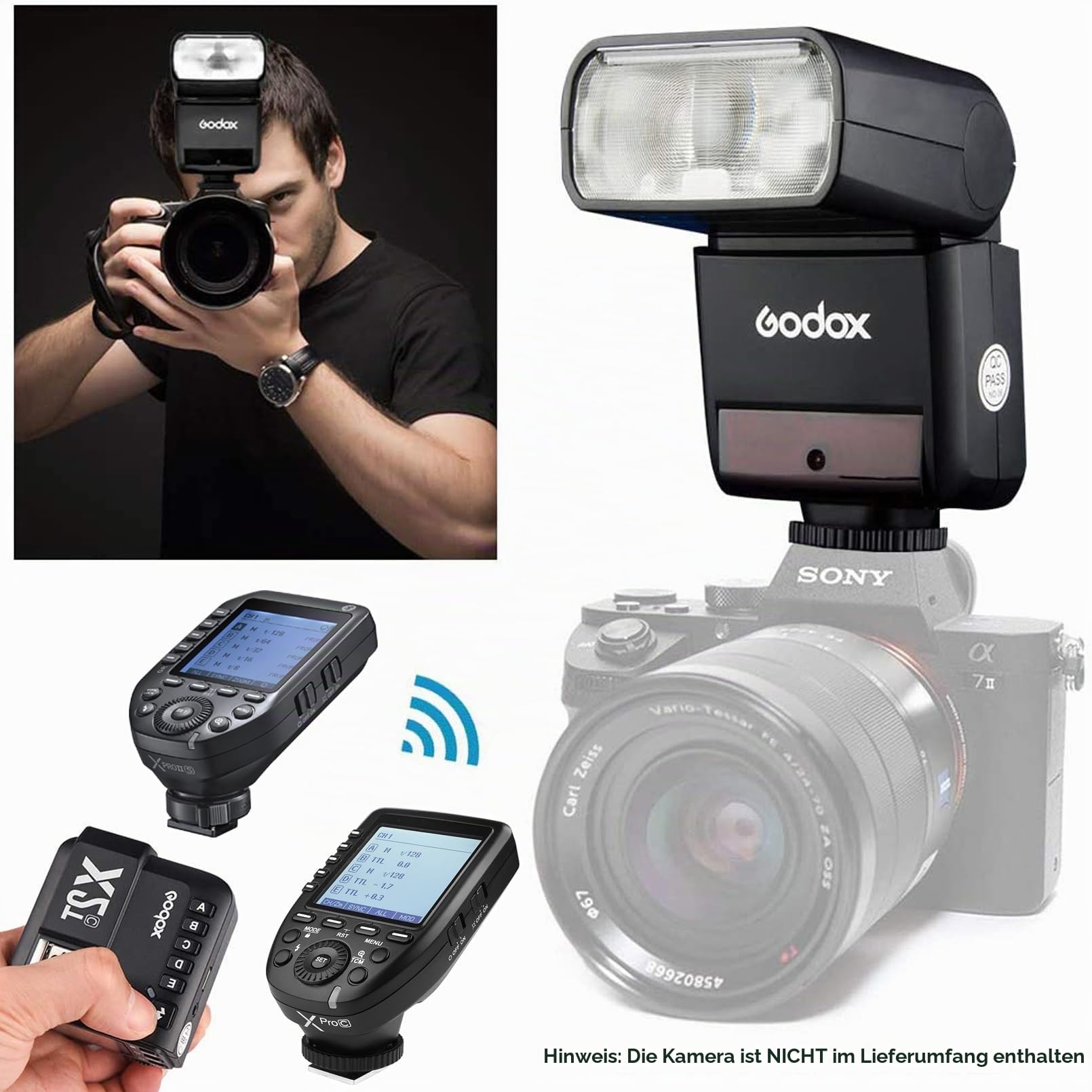 Godox TT350S TTL 2.4G HSS 1 / 8000s GN36 Kamera Flash Speedlite für Sony Kompatibel für Sony Mirrorless Digitalkamera