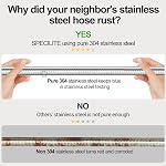 SPECILITE 50ft 304 Stainless Steel Garden Hose Metal, Heavy Duty Water Hoses with Nozzles for Yard, Outdoor - Flexible, Never Kink & Tangle, Puncture Resistant (Sliver)