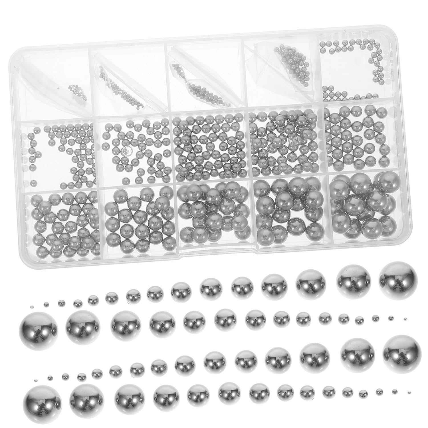 STOBAZA High Precision Assorted Stainless Steel Balls 580pcs Kit Ball Assortment
