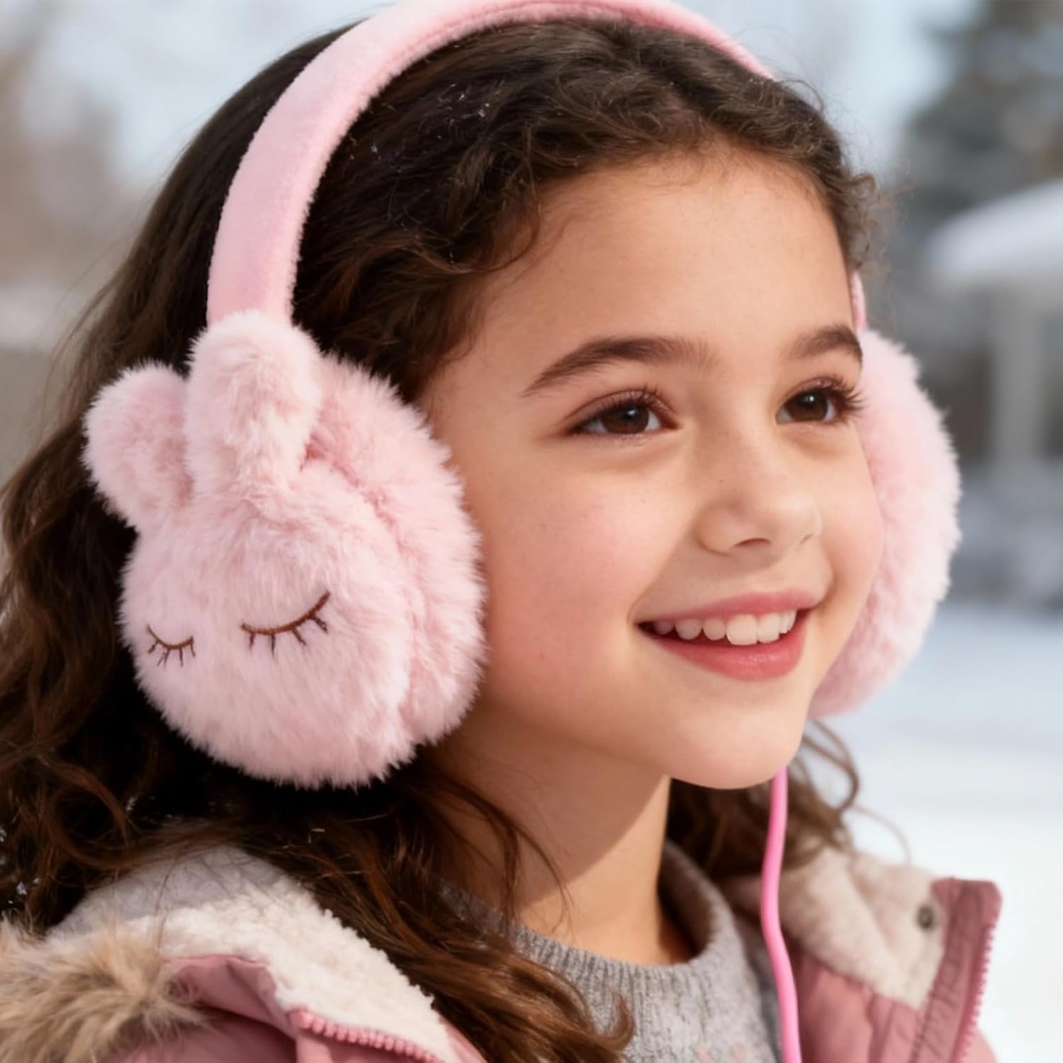 PESAAT Fluffy Ear Muff for Women Plush Earmuffs Kids Winter Earmuffs Girls Boys Cold Weather Ear Warmer - Image 2