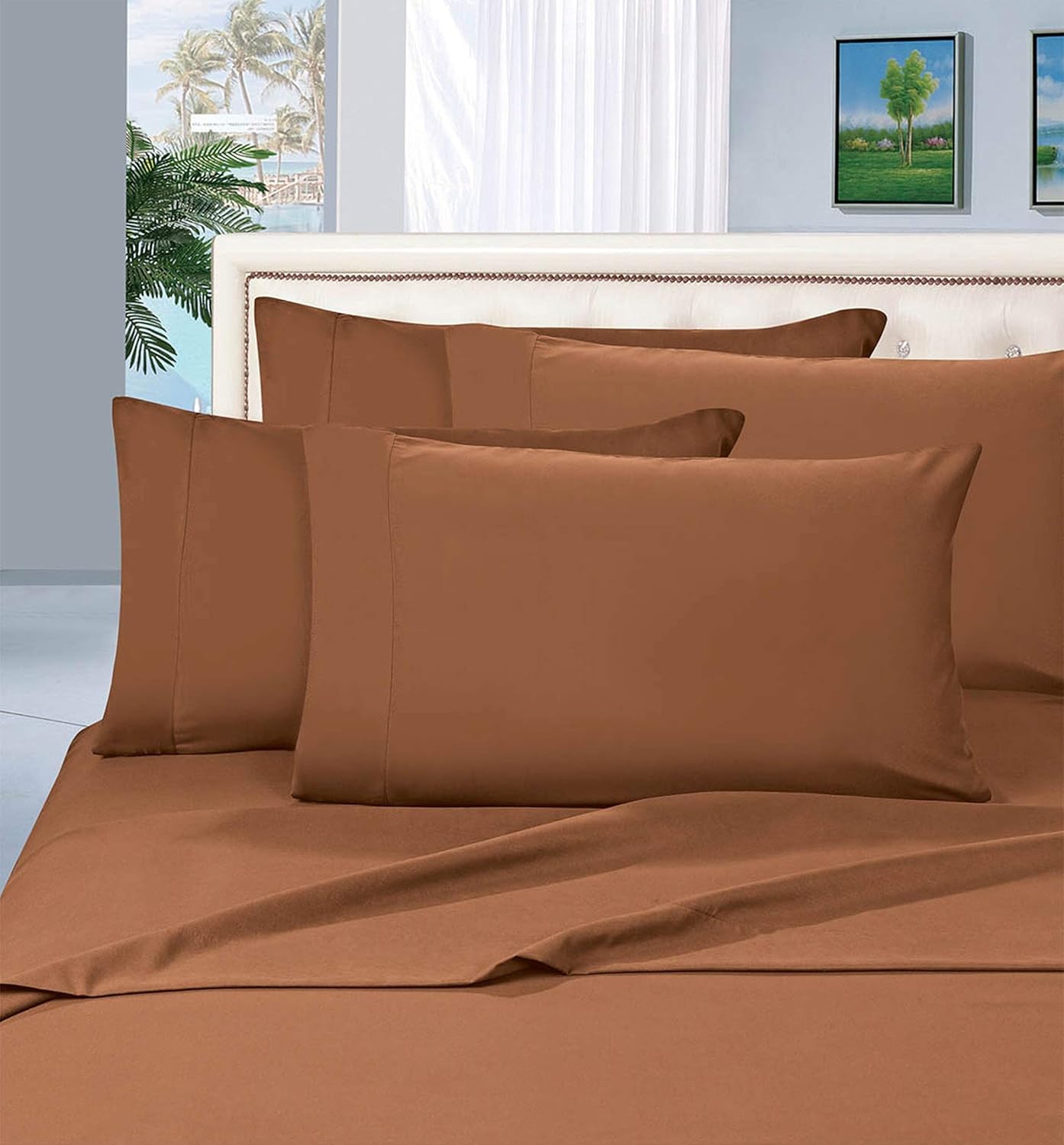 Luxury Silky-Soft 1800 Series Premium Collection - Wrinkle-Free 3-Piece Bed Sheet Set, Deep Pocket up to 16 inch, Twin Mocha Chocolate (COMIN18JU045018)