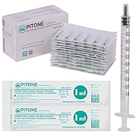 Vista 1 de 100 jeringas desechables de 0.0 fl oz sin aguja, jeringas de punta deslizante, no esterilización, empaquetadas individualmente en ampolla, jeringa