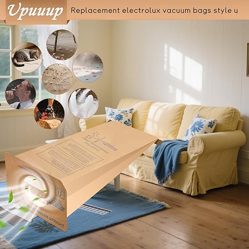 Miniatura 4 de Paquete de 12 bolsas de vacío de microfiltración de repuesto para aspiradoras Electrolux Upright Style U y Aerus  Compatible con Discovery II, Lux