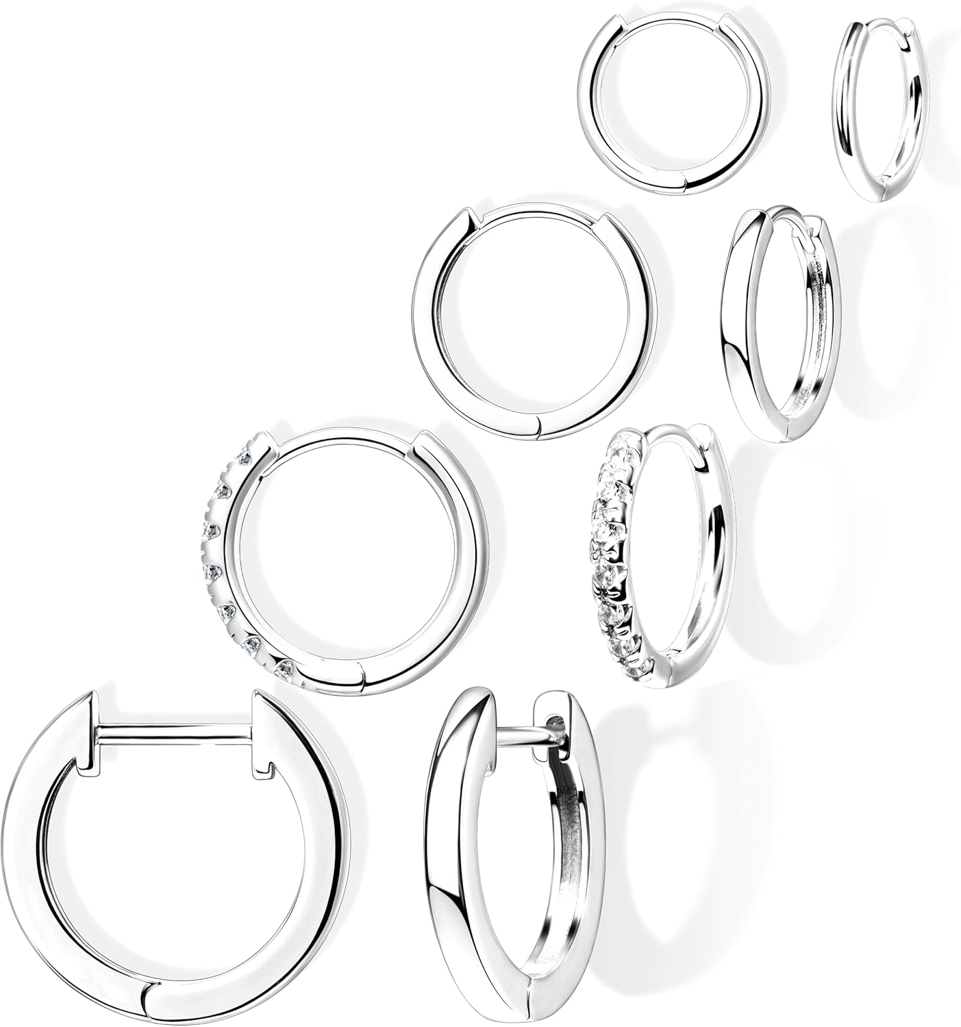 Small Gold Huggie Hoop Earrings Set for Women Men Hypoallergenic 14K Plated Stack C...