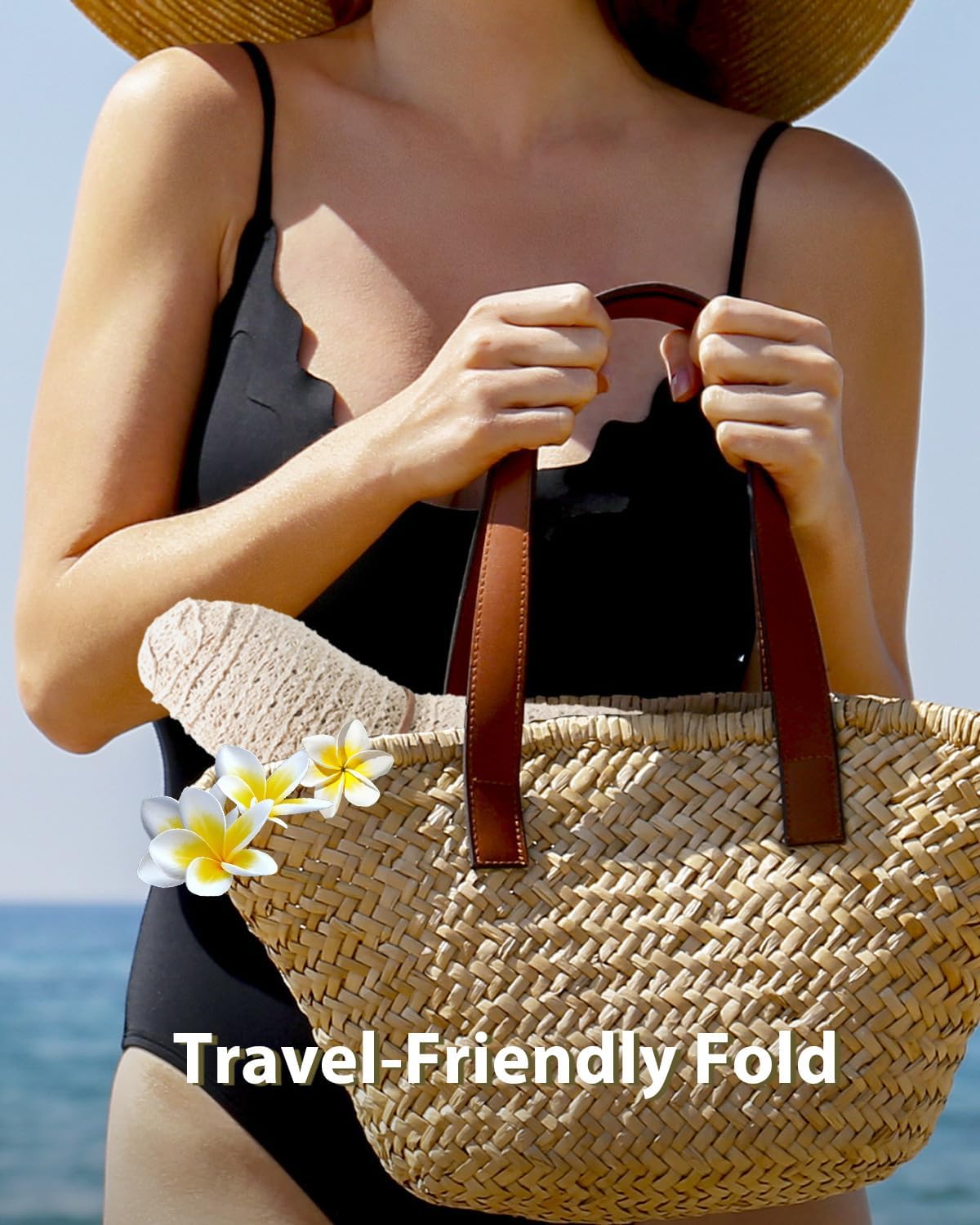 Sun Beach Hats Women Floppy Summer Sunhat with Wide Brim Packable Foldable Travel Accessories