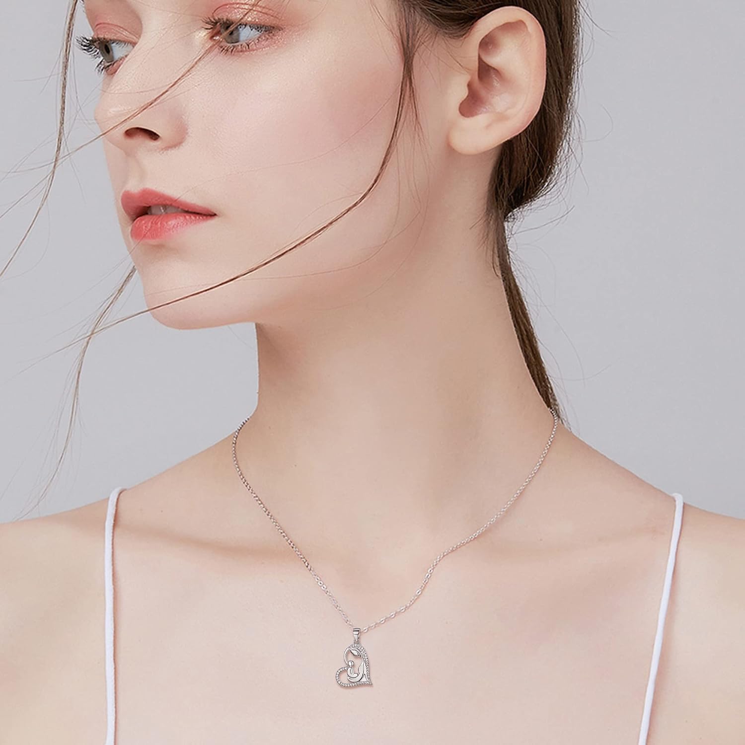 Ever Faith Mother and Child Necklace - Image 3