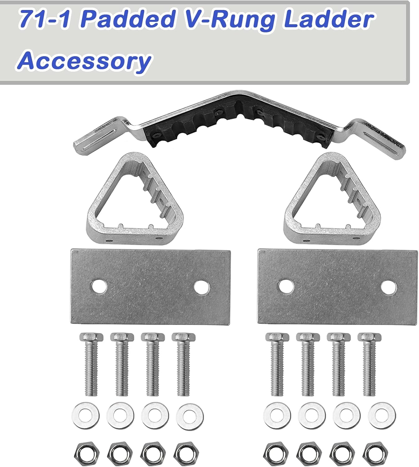 3MIRRORS V-Rung Ladder Accessory for Werner | Padded Fixed V-Rung, Slip-Resistant Rubber Grip, Fits Extension Ladders, for Wood/Metal/Concrete.