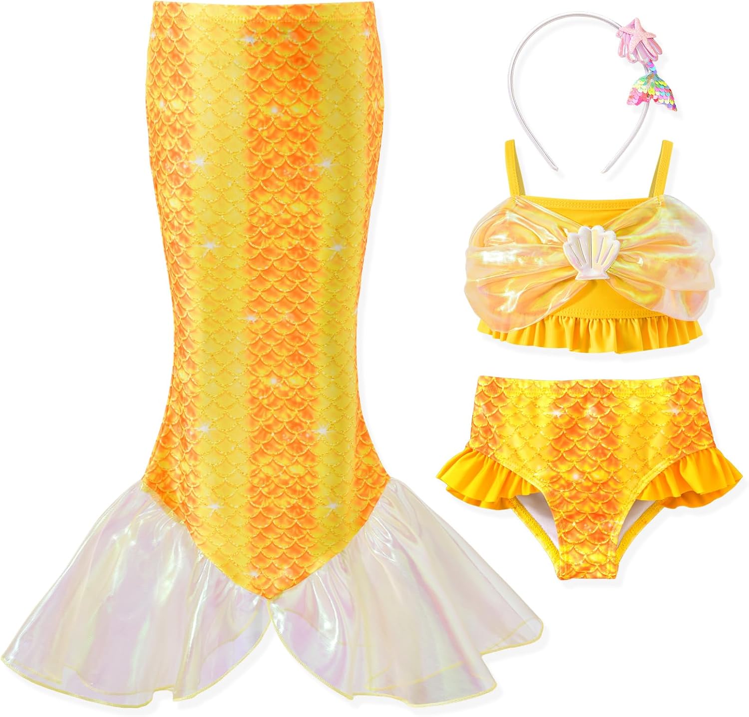 3PCS Girls Mermaid Bathing Suits 4-10 Years