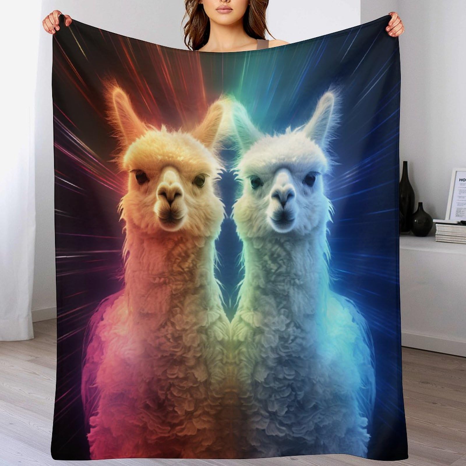 Couverture motif alpaga douce : l'idee cadeau cocooning ideale