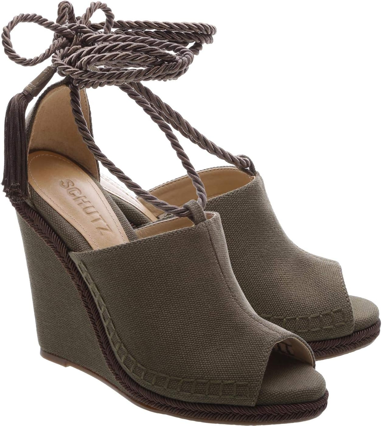 Olive green wedge sandals Clearance