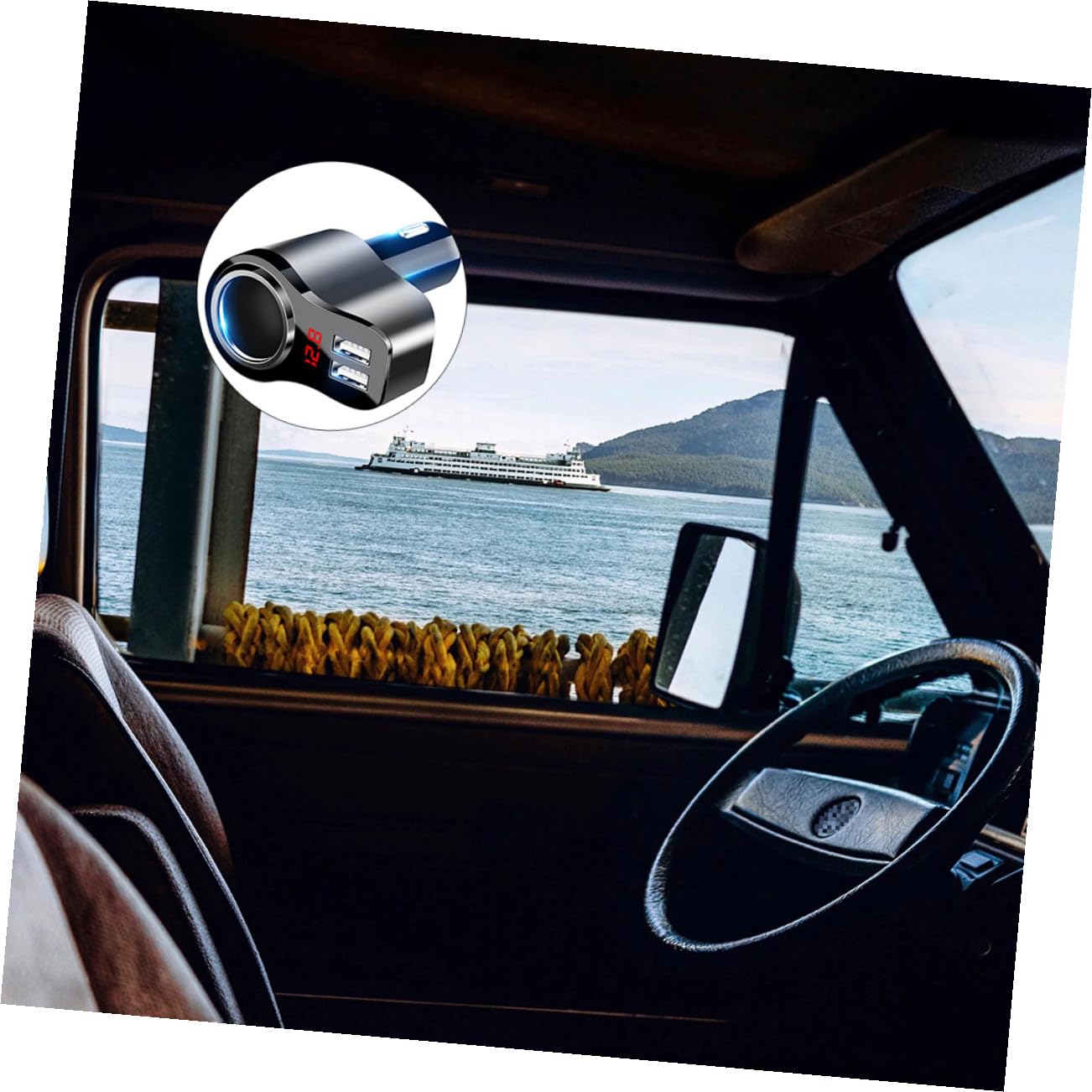 Cargador Rápido para Móvil de Coche con Doble USB y Pantalla LED Carcasa Metálica Resistente con Protección contra Sobrecarga Compatible para Múltiples Modelos