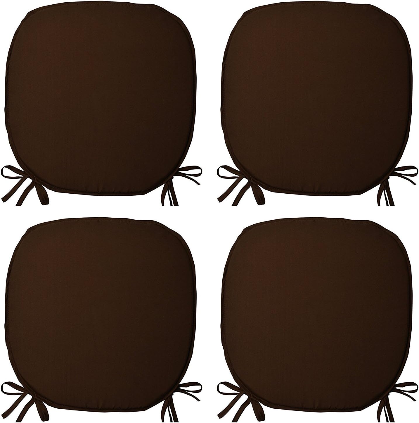 R&Z Luxury Padded Chair Seat Pads Cushion Plain D Shaped TieOn Seat