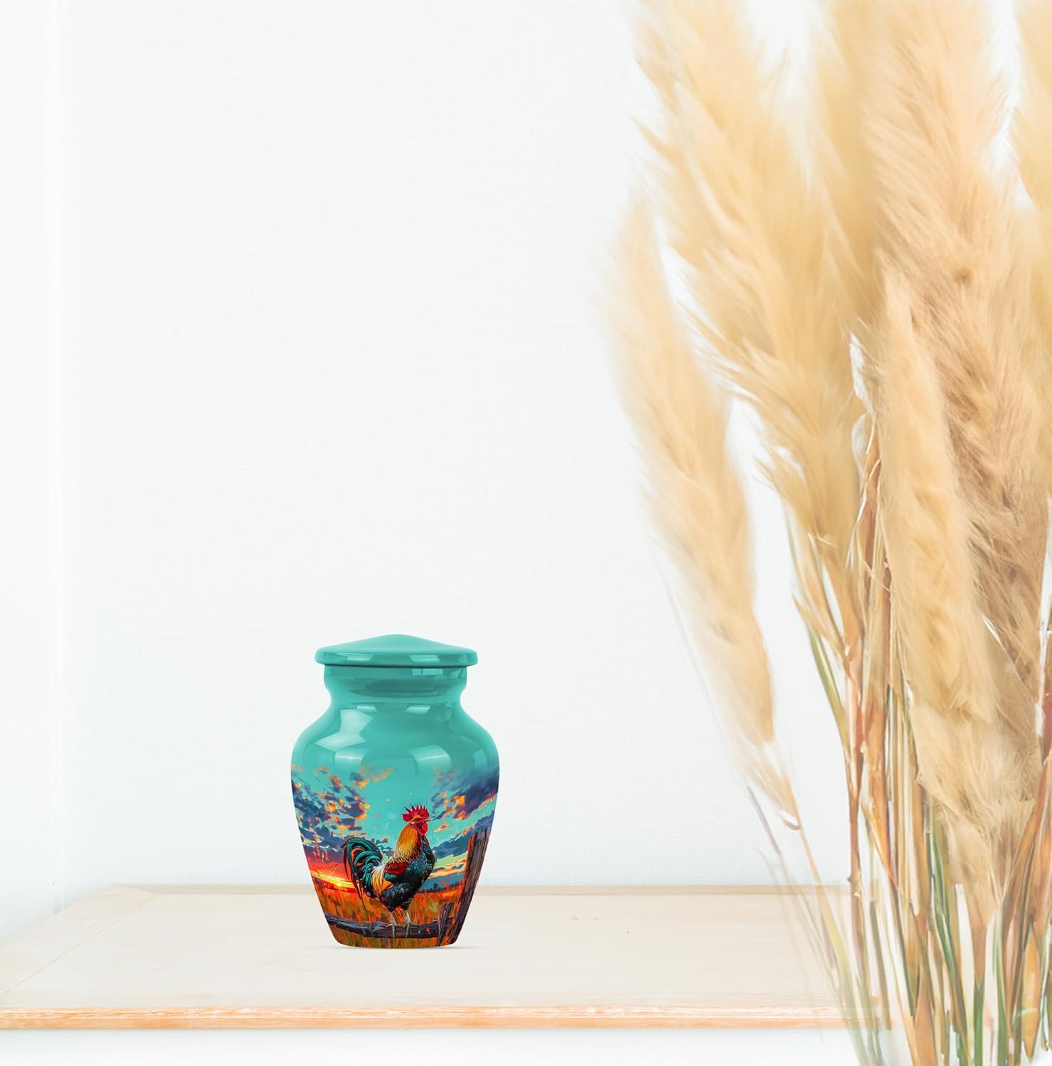 Rooster Urn for Ashes for Women, Small Keepsake Urns for Human Ashes Adult Man, Memorial Gift for Handmade 3Inch