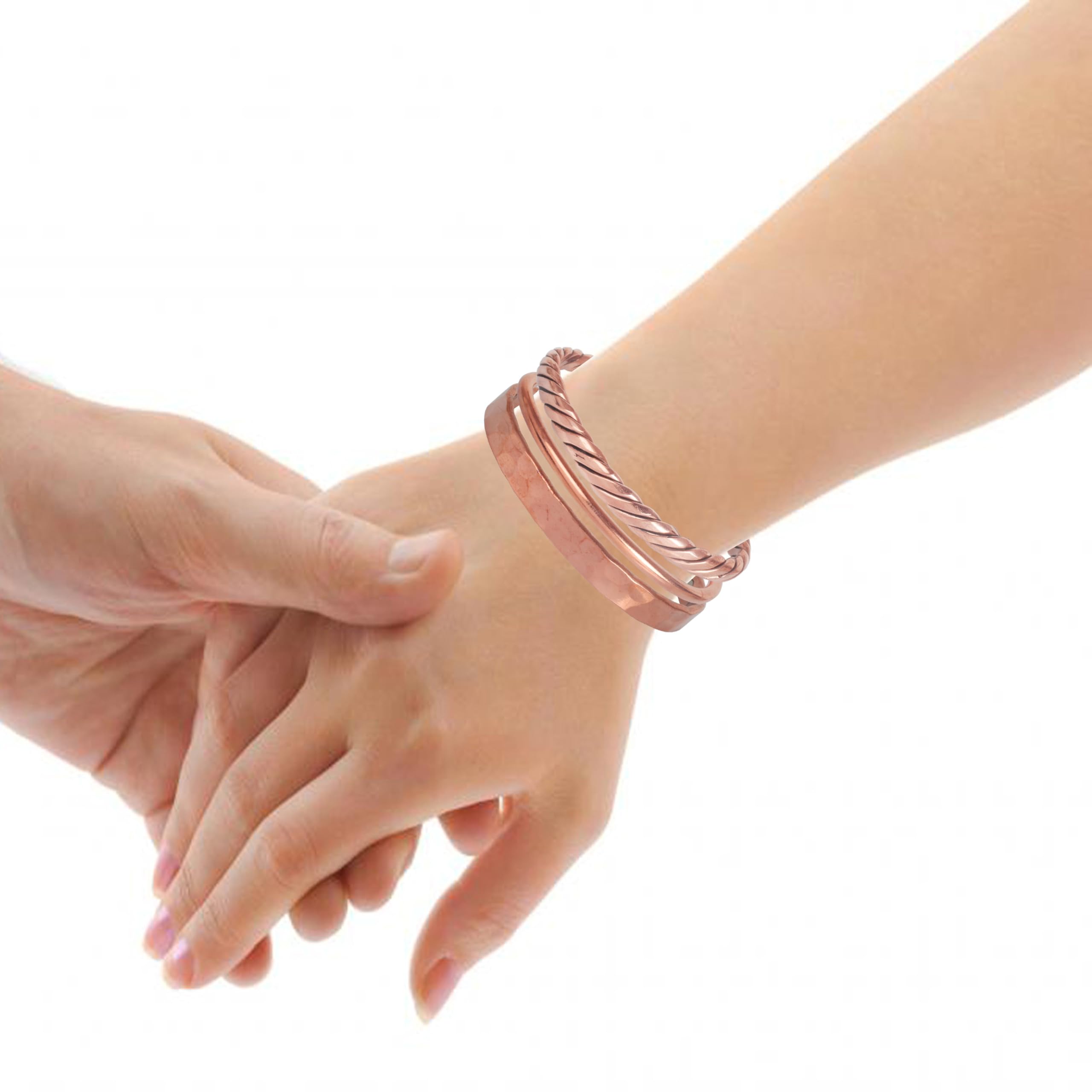 Touchstone Bracelets en cuivre | Cadeau pour homme et femme | Bijoux magnétiques 100 % pur et solide | Ensemble de bracelets faits à la main | Bracelets tibétains en corde tressée., flexible, Cuivre