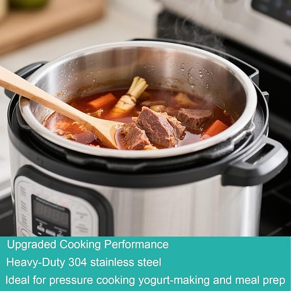 Stainless Steel Inner Pot for Instant Pot 6QT, Upgrade Replacement Pot for Instant Pot 6 Quart, Food Grade 304 (18/8) Stainless Steel Insert for Instantpot with Thick Bottom, Non-Toxic (No Teflon)