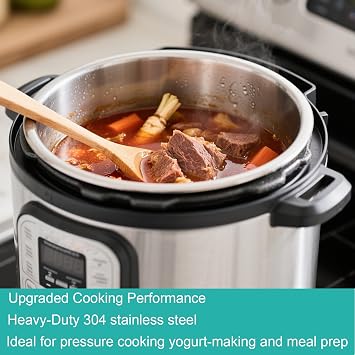 Stainless Steel Inner Pot for Instant Pot 6QT, Upgrade Replacement Pot for Instant Pot 6 Quart, Food Grade 304 (18/8) Stainless Steel Insert for Instantpot with Thick Bottom, Non-Toxic (No Teflon)