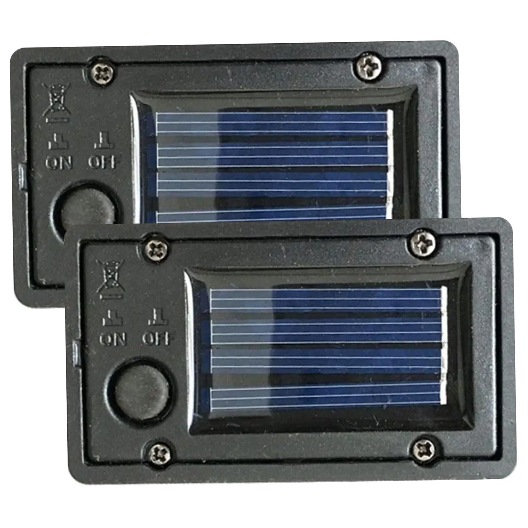 Peosaard 2Pcs Solar Batteries For Outdoor Solar Lights Waterproof Battery Box Replacement Light Parts With Light Sensor Diy Garden Kit 2.8X1.6, Replacement Top