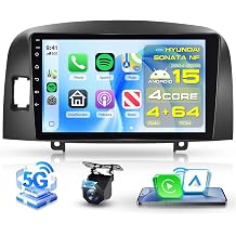 4 Core 4+64G 5G WiFi Android Car Radio for Hyundai Sonata NF 2004-2008, 9'' HD 1280 * 720P Touchscreen Android 15 Wireless Carplay Android Auto BT5.0 GPS FM/RDS EQ WiFi Backup Camera