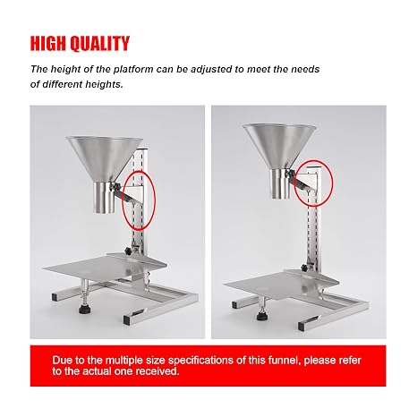 4.7inch Stainless Steel Feeding Hopper with Support Stand Manual Filling Package Funnel for Filling Powder Paste Liquid Granule