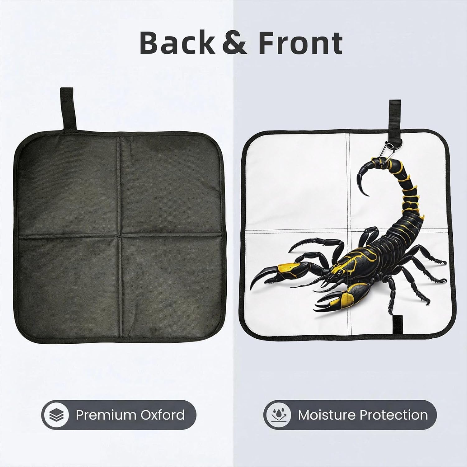 (Scorpion) Sitting Pad Foldable Seat Cushion Lightweight Camping Seat Mat with Hook for Outdoor Hiking Picnic Camping